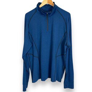 REI Quarter Zip Top Blue Men‎ Size XL Shirt Stretch Knit Blue Pullover Hiking